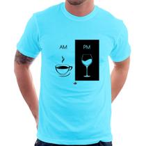 Camiseta AM Café PM Vinho - Foca na Moda