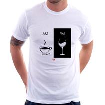 Camiseta AM Café PM Vinho - Foca na Moda