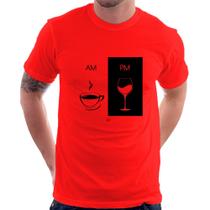 Camiseta AM Café PM Vinho - Foca na Moda