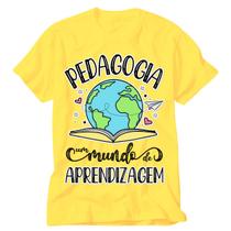 Camiseta Amarela Pedagogia gente que ama ensinar educar