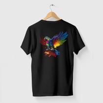 Camiseta Amazônia CORES ARARA - PRETO Tamanho GG