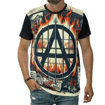 Camiseta Anarquia Símbolo Anarquismo Liberdade Punk Arte Camiseta Anarquia Símbolo Anarquismo Liberdade Punk Arte