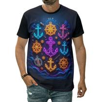 Camiseta Âncora Arte Barco Navio Pesca Cabo Mares Marinheiro