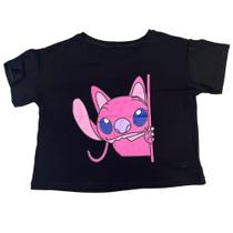 Camiseta Angel Stitch Blusa Cropped Baby Look Blusinha Feminina Sf547
