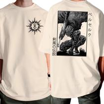 Camiseta Anime Berserk Marca Sacrificio Guts Camisa unissex estampada Frente E Costas 100% Algodão Camiseta Anime Berserk Marca Sacrificio Guts Camisa unissex estampada Frente E Costas 100% Algodão