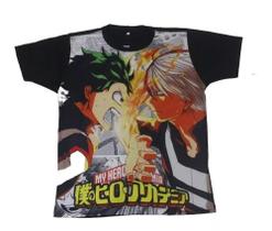 Camiseta Anime Boku No Hero My Hero Academia Midoriya Todoroki Blusa Adulto Unissex A117 BM