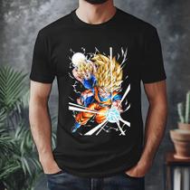 Camiseta Anime Dragon Ball Z Gohan E Goku Super Saiyajin 2 Camiseta Anime Dragon Ball Z Gohan E Goku Super Saiyajin 2