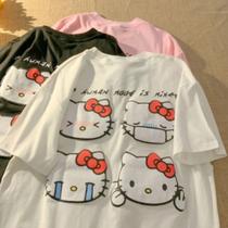 Camiseta Anime Hello Kitty The Human Mood Is Mixed Tumblr Unissex Camisa Fofa Gato Desenho Moda Geek
