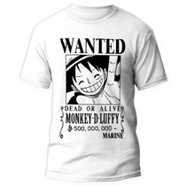 Camiseta Anime One Piece Luffy Wanted Unissex