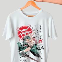 Camiseta Anime One Piece Unissex Roronoa Zoro Camisa T Shirt Masculina Feminina Blusa