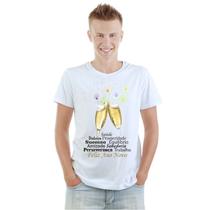 Camiseta Ano Novo Réveillon Frases Camisa Personalizada Blusa Adulto Algodão com Poliéster Camiseta Ano Novo Réveillon Frases Camisa Personalizada Blusa Adulto Algodão com Poliéster