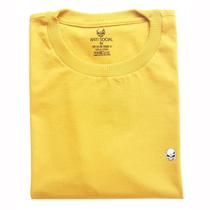 Camiseta Anti Social Mini Skull Amarelo/Mostarda