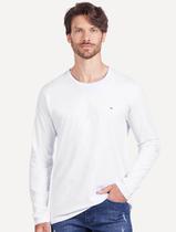 Camiseta Aramis Masculina Manga Longa Basica Logo Branca