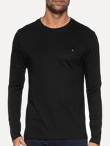 Camiseta Aramis Masculina Manga Longa Basica Logo Preta