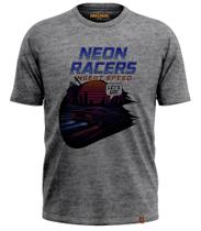 Camiseta Arcade Geek Gamer Corrida Neon Racers Insert Speed Let's Go Gear 523