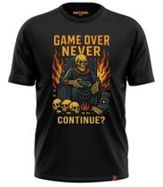 Camiseta Arcade Geek Gamer Game Over Caveira Skull - Estampa Exclusiva 520