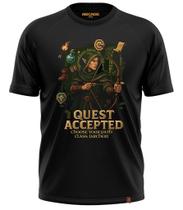 Camiseta Arcade Geek Gamer RPG Quest Accepted Archer - Escolha Seu Caminho XP Dragões 532 Camiseta Arcade Geek Gamer RPG Quest Accepted Archer - Escolha Seu Caminho XP Dragões 532