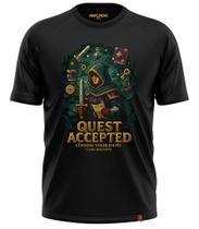 Camiseta Arcade Geek Gamer RPG Quest Accepted Paladin Paladino Escolha Seu Caminho XP Dragões 529