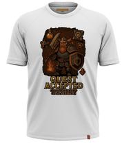 Camiseta Arcade Geek Gamer RPG Quest Accepted Warrior Guerreiro Choose Your Path XP Dragons 530