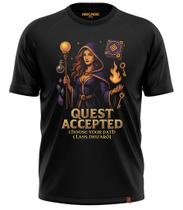 Camiseta Arcade Geek Gamer RPG Quest Accepted Wizard Mago Choose Your Path XP Dragons 531