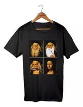 Camiseta Arte Da Vinci Fazendo Barba Virando Monalisa Meme