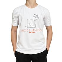 Camiseta Arte Masculina Rio De Janeiro Elastica Branca