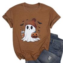 Camiseta ASTANFY Halloween Ghost Pumpkin Coffee