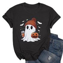 Camiseta ASTANFY Halloween Ghost Pumpkin Coffee