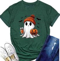 Camiseta ASTANFY Halloween Ghost Pumpkin Coffee Camiseta ASTANFY Halloween Ghost Pumpkin Coffee
