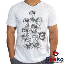 Camiseta Ateez 100% Algodão K-pop Geeko