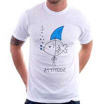 Camiseta Atitude Peixe Tubarão - Foca na Moda