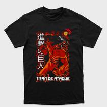 Camiseta Attack on Titan Divisão de Reconhecimento Eren Yeager Tamanho:PTecido:Drytec