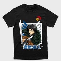 Camiseta Attack on Titan Divisão de Reconhecimento Levi Ackerman Tamanho:G2Tecido:100% Algodão Camiseta Attack on Titan Divisão de Reconhecimento Levi Ackerman Tamanho:G2Tecido:100% Algodão