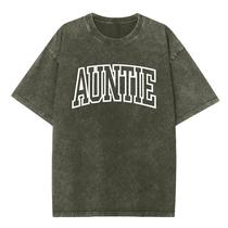 Camiseta Auntie Washed Vintage Oversize para mulheres - verde Camiseta Auntie Washed Vintage Oversize para mulheres - verde