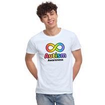 Camiseta Autism Autista Awareness Camisa Personalizada Blusa Adulto Algodão com Poliéster