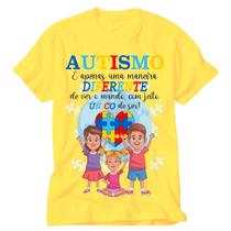 Camiseta Autismo eu amo alguém que tem autismo amarela