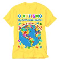 Camiseta Autismo eu amo alguém que tem autismo amarela