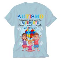 Camiseta Autismo na cor azul eu amo alguém que tem autismo - VIDAPE