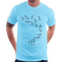 Camiseta Aviões de Papel - Foca na Moda