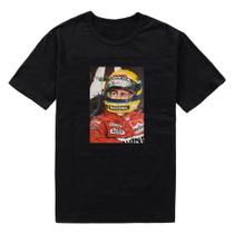 Camiseta Ayrton Senna Algodao Capacete Desenhada - Bt170