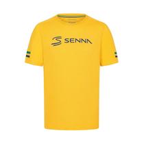 Camiseta Ayrton Senna Stripe Amarela - Tamanho M