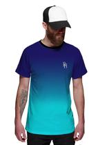 Camiseta Azul Céu Degradê Azul Oceano Masculina