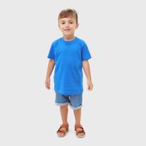 Camiseta Azul Crianças Estilo Clássico Fio Algodão 30.1 Tamanho 12 Guardião Co