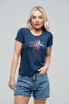Camiseta - Azul Escuro Estampada Camiseta - Azul Escuro Estampada