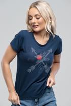 Camiseta - Azul Escuro Estampada Camiseta - Azul Escuro Estampada