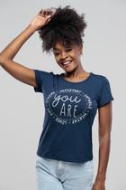 Camiseta - Azul Escuro Estampada Camiseta - Azul Escuro Estampada