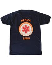 Camiseta Azul Médica SAMU Malha Fria - Uniforme Profissional