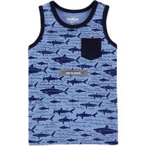Camiseta Azul Regata Tubarões OSHKOSH Menino 2 Anos Camiseta Azul Regata Tubarões OSHKOSH Menino 2 Anos