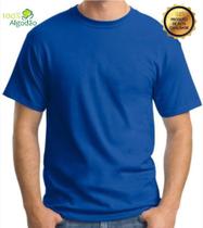 Camiseta Azul Royal Camisa Masculina Básica 100% Algodão 30.1 Premium