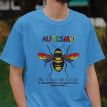 Camiseta Azul Unissex - Autismo abelha